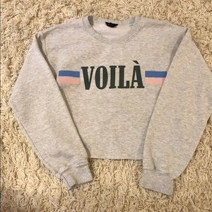 Partial cropped sweatshirt